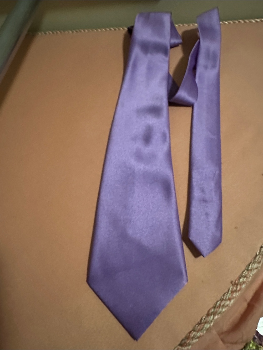 Men's Solid Purple Satin Tie - Elegant Formal Accessory